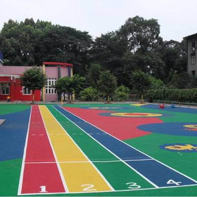 幼儿园EPDM操场施工-深圳运动塑胶地面建设-校园运动塑胶跑道施工